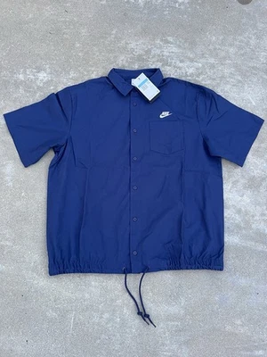 NUEVO CON ETIQUETAS Nike Club Oxford Camisa de Gran Tamaño Manga Corta con Botones para Hombres M FN3902-410 Foto 1 de 4
