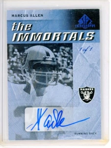 2007 UD SP CHIROGRAPHY MARCUS ALLEN AUTO 1/1 BLUE TI-MA - Picture 1 of 2