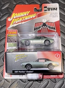 JOHNNY LIGHTNING STORAGE TIN 1967 PONTIAC FIREBIRD LINDEN GREEN 1:64 - Picture 1 of 4