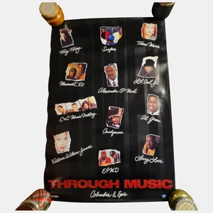 LL Cool J EPMD "Through Music" 24x36 Vintage 1991 Promo Poster Epic R&B Hip Hop - Picture 1 of 7