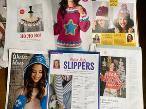 Ladies Crochet Patterns Christmas Jumpers, Slippers, Hats, Hood & Mittens - Picture 1 of 7