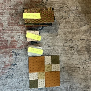 SET vorgeschnitten Quilt Quilten Quadrate Rechteck Baumwolle getrimmt 4,5 x 2,25 - Bild 1 von 6