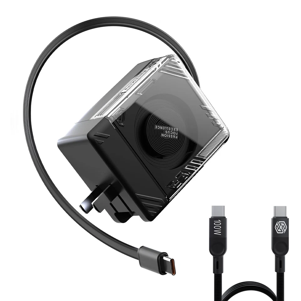 FlexLine 65W para cargador de pared retráctil (GaN6), doble puerto con retracción de 28,7 pulgadas... Foto 1 de 4