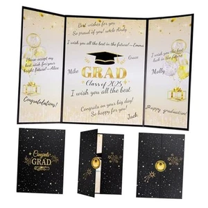 Graduation Decorations 2025, Graduation Guest Book Black Gold, Class of 2025 - Picture 1 of 8