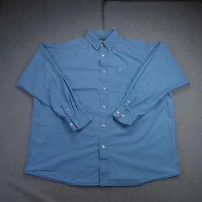 ARIAT Shirt Mens XL Blue Geometric Long Sleeve Button Down Stretch Western - Image 1 of 4
