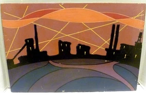1957 RUPERT McMAHON Bonnie Mines ÖLGEMÄLDE Konstruktivistische Kunst BARTOW FLORIDA - Bild 1 von 14