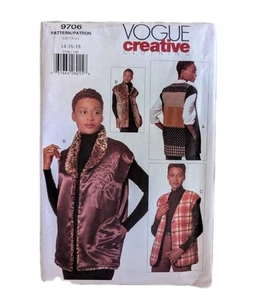 Vogue Vest with variations Pattern #9706 VTG Relaxed Loose Sz: 14-18 UC - Picture 1 of 6