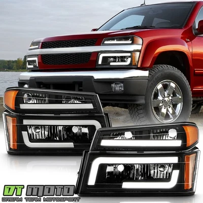Faros de tubo LED negros Canyon para Chevy Colorado 2004-2012 izquierda+derecha Foto 1 de 4