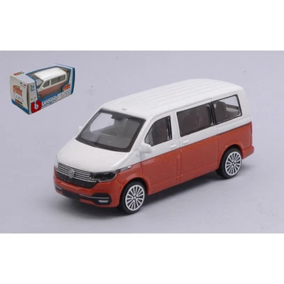 VW T6.1 BUS 2020 WHITE/ORANGE 1:43 Burago Auto Stradali Modellino Nuovo - Immagine 1 di 3
