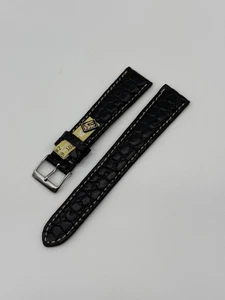 Cinturino in pelle VERO COCCODRILLO cinturino orologio 19/16 nero alligatore fatto a mano in Germania - Foto 1 di 2