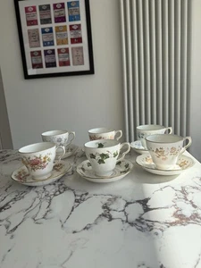 Colclough Bone China Cups & Saucers - Picture 1 of 12