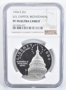 PF70 1994-S US Capitol Bicentennial Commemorative Silver Dollar NGC *1511 - Picture 1 of 5