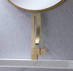 Jiuzhuo Gebürstet Gold Badarmatur Gold Waschtischarmatur Bad Modern - Bild 1 von 3