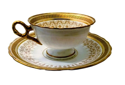 Vintage Delinieres & Co. French Limoges footed teacup and saucer set - Image 1 of 4