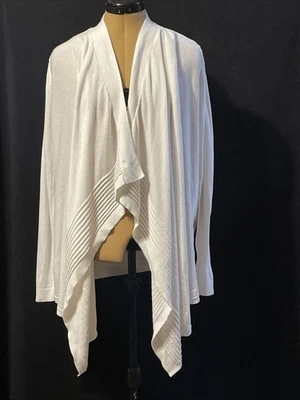 Cárdigan drapeado delantero abierto blanco para mujer Covington XL Foto 1 de 3