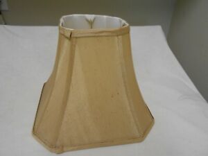 BEIGE Lampshade Rectangular Cut-Corners - Lamp Shade Shantung Silk 10 1/2"