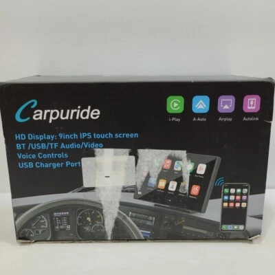 Carpuride NEW 9Inch Portable Car Stereo Wireless Apple Carplay Android Auto USA - Image 1 of 4