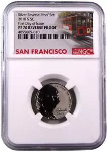 JEFFERSON 2018 5c NGC pf 70 REVERSE PROOF Collectable US Coin - Picture 1 of 4