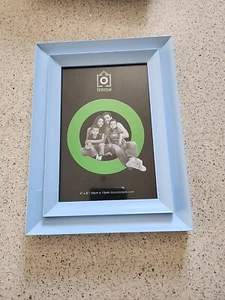 4 X Light Blue Photo Picture Frames 4"x6" Freestanding/hanging Metal & Glass - Picture 1 of 7