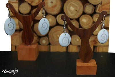 Ohrringe Shiva Eye Muschel Ohrringe Natur Schmuck Shiva Eye Hippie Goa Shiva  - Bild 1 von 4