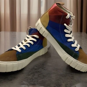 Unisex Men SIZE 9 Wmns 11.5 EU 42 Farm Rio Platform Sneaker Rainbow Sun VeryNice - Picture 1 of 22