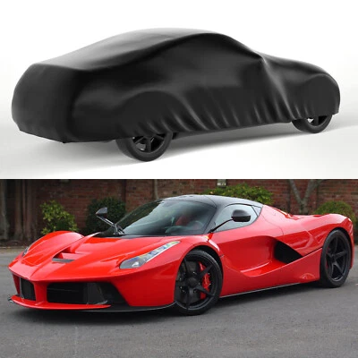 Capa de carro completa externa cetim elástico poeira impermeável preta para Ferrari LaFerrari - Imagem 1 de 4