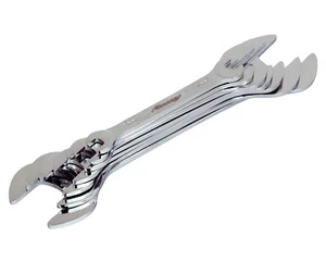 Extra flaches Schlüssel-Set 7-teilig doppelt offenes Ende 6 mm-23 mm metrische Schraubenschlüssel 3 mm dünn - Bild 1 von 13