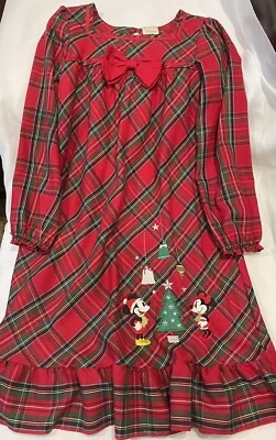 Camisón manga larga a cuadros de Navidad Mickey Minnie Mouse talla 9-10 Disney para niñas Foto 1 de 4