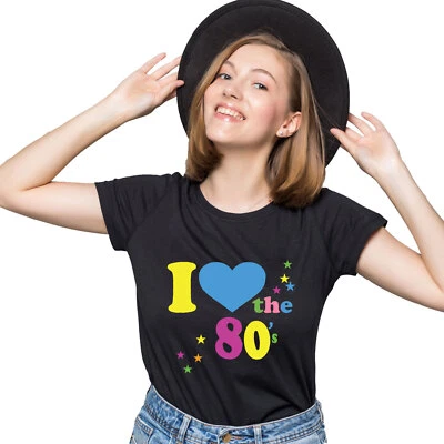 Fancy Dress I Love The 80s Women's T-Shirt Globe Hen Party Neon Festival Top - Image 1 of 2