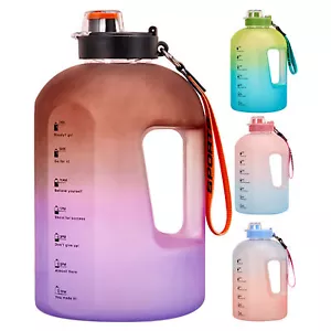 Motivational Water Bottle BPA Free 2.2 liter Jug with Straw and Time Tracker Gym - Picture 1 of 16