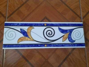 Set De 3 - 30.5cm x 10.2cm Tuile Bordure Vieux Antique Vintage 1990s Ceramic - Picture 1 of 4