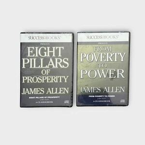 James Allen Audio Books Set Of 2 - Eight Pillars Poverty To Power SUCCESS Books - Picture 1 of 6