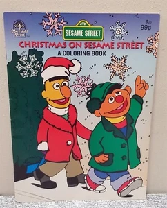 Vtg 1985 CHRISTMAS ON SESAME STREET COLORING BOOK Soft Cover Merrigold Press - Foto 1 di 9