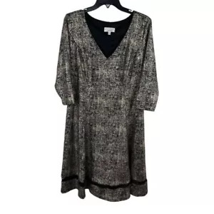 Signature By Robbie Bee Women A-Line 3/4 Sleeve V-Neck Dress Size 1X - Picture 1 of 10