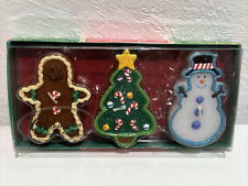 Russ 3-Pack Floating Candles- Gingerbread Man, Snowman & Christmas Tree Vintage