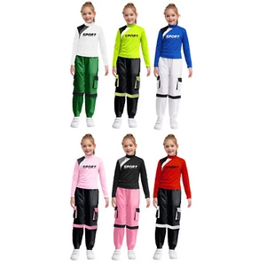 Girls Set Mock Neck Outfits Running Tracksuit Moisture-Wicking Sweatsuit Sports - Picture 1 of 68