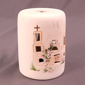 Candle Votive-Spanish Church-Signed Pueblo South Western Church Ceramic - Picture 1 of 8
