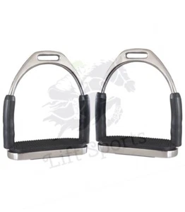 Estribos de seguridad ingleses para montar a caballo de 5" acero inoxidable acabado plateado brillante hierro - Imagen 1 de 3