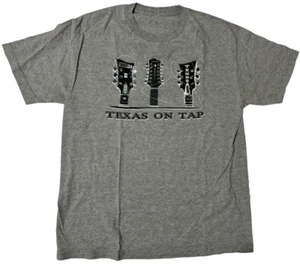 T-Shirt Texas on Tap drei Gitarrenköpfe Stimmschlüssel Herren L grau Baumwolle - Bild 1 von 3