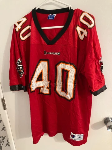 Used worn Tampa Bay Buccaneers Alstott NFL Champion football jersey  adult XL 48 Cover