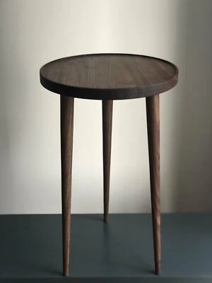American Walnut wood plant stool side table - Image 1 of 4