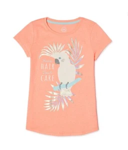 WONDER NATION Girls Size XL (14-16) Plus Tucan Bird T-Shirt Short Sleeve • Peach - Picture 1 of 3