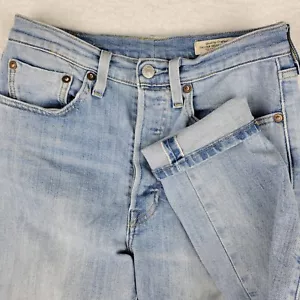 Levi's 501 S italienische Selvedge blaue Damenjeans Größe 26 x 28 Skinny helle Waschung - Bild 1 von 13