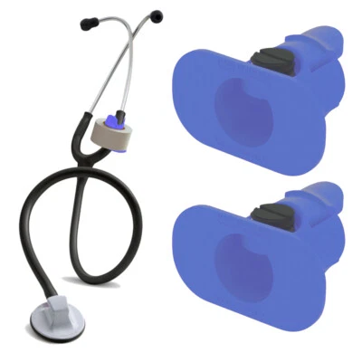 STATGEAR 2 Pack of BLUE S3 Stethoscope Tape Holders - Littman, Nursing, Scrubs, EMS, EMT