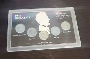 1943 Steel Cents Pennies Wartime Emergency Issue - Picture 1 of 7