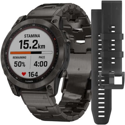 Garmin FENIX 7 SAPPHIRE SOLAR Titan Carbon Grey DLC 47mm 010-02540-39 - Bild 1 von 4