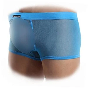 Men's Underwear Sexy Mesh Breathable Boxer Briefs Medium Style 1 Skyblue 1 Pcs - Picture 1 of 8