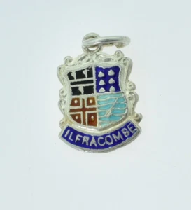 Vintage Sterling Silver Travel Shield Charm - Ilfracombe - Bild 1 von 2