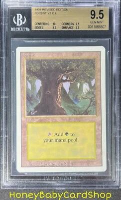 MTG 3rd Edition Revised 1994 Forest (C) BGS 9.5Q+ (TRUE QUAD+) GEM MINT 93/94 - Image 1 of 4
