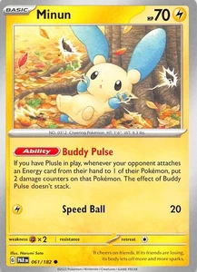 Minun 061/182 SV04 Paradox Rift Pokemon 008107 - Picture 1 of 2